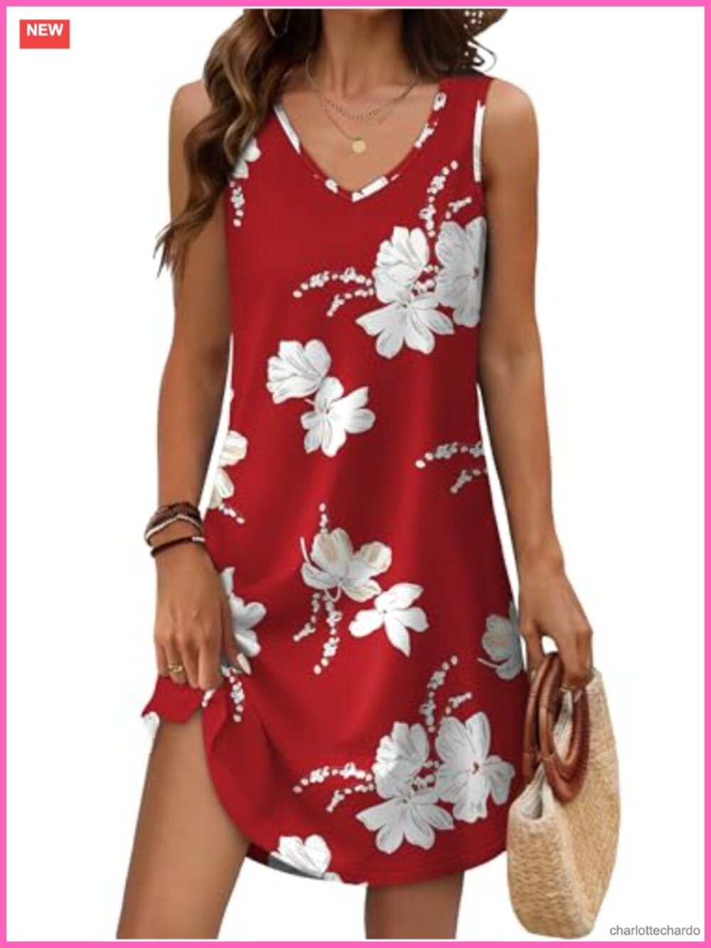 Womens Loose V Neck Sleeveless Summer Midi Dress Casual Beach Coverup